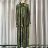 Net Color Press Fold Suit-Outfit
