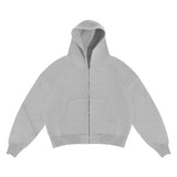 Fongt Casual Simple Couple Fashion Hoodie Zipper Jacket Loose Jersey Trousers