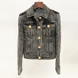Fongt Star Fashion Lion Head Button Repair Water Denim Jacket Jacket In Autumn And Winter 2025