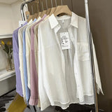 Fongt Languid Wind Sunscreen Shirt Women Thin Outside With A Small Shirt Summer Meat Cover Loose