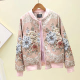 Designer Custom Made Autumn Winter Outwear Jackets Women's Vintage Gold Line Jacquard Beading luxury Tops Coat