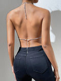 Fongt Sexy Nightclub Beach Triangle Gem Mini Vest