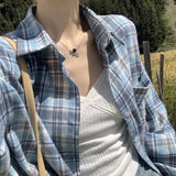 Fongt Chic Vintage T-Shirt Women's Spring And Autumn New Relaxed Casual Shirt Medium