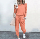 Fongt New Ebay Burst Round-Neck Solid-Color T-Shirt + Casual Trousers Fashion