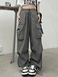 Ruched Pocket Baggy Cargo Pants-Outfit