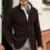 Fongt New Sweater Men's Casual Long Sleeve Solid Color Knit Sweater Men's
