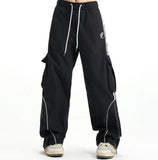 Vintage Piping Details Cargo Sweatpants-Outfit