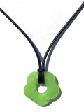 Hollow Out Flower Pendant Rope Necklace-Outfit
