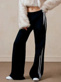Black Striped Bow Wide Leg Pants-Outfit