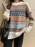 Vintage Jacquard Knit Sweater-Outfit