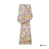 Fongt Summer 2025 New Fashion Temperament Irregular Flower Print Dress 3096152