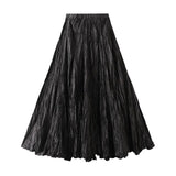 Fongt Spring New Sister Wind High-Level Feeling Hundred Folds Loose Thin Swing Skirt Leisure A Skirt 8081