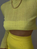 Fongt Wind Early Autumn New Women's Long Sleeve Mesh Perspective T-Shirt Women's Solid Color High Collar Slim Top-Outfit