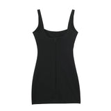 New Solid Color Slimming And Slim Short Suspender Dress 8342301-Outfit