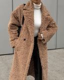 Fongt Autumn And Winter New Women's Temperament Commuting Coat Long-Sleeved Collar Plush Coat Woman