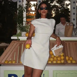 Short Sleeve O-Neck Suit Mini Dress-Outfit