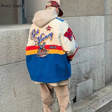 Bomber Woman Varsity Jacket Embroidery American Racing Jacket¡®s Printing Long Sleeve Jackets Unisex Bombers Coat Met