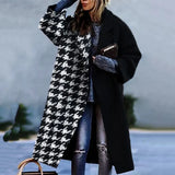 Fongt New 2025 Autumn Women's Long-Sleeved Collar Coat Prints The Long