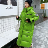 Women's Shiny Down Cotton Coat 2022 New Winter Korean Thick Warm Turtleneck Parka Loose Slim Hooded Jacket