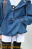 Spring Women Denim Cropped Jacket Female Pockets Jean Jackets Ladies 2023 New Fashion Button Casual Solid