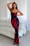 Sexy Abstract Digital Print Slim-fit Sheath