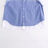 Spring Style Poplin Shirt With Stitched Stripes And Loose Version 2099079-Outfit