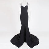 Slit Bare Shoulder Red Night Gown Party
