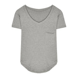 Fongt Female 2024 Summer New V-Neck Design Feeling Inside The Bottom Shirt Irregular Spicy Girl Pure Desire Wind Short Sleeve
