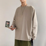 Sleeve T-shirt Men Oversized Solid Hip-hop Streetwear Tops Tees Loose Pullovers Cotton Basic Casual Tshirts Male