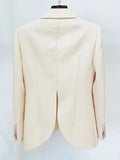 QUALITY Newest 2023 Designer Runway Suit Set Women's Crystal Stone Button Solid Color Blazer Slit Pants