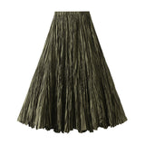 Fongt Spring New Sister Wind High-Level Feeling Hundred Folds Loose Thin Swing Skirt Leisure A Skirt 8081