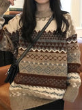 Vintage Jacquard Knit Sweater-Outfit