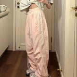 High Waist Striped Baggy Sweatpants-Outfit