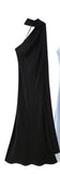 Fongt Women's Explosive Silk And Tedish Texture With Hanging Neck Dress