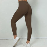 Fongt Fitness Pants Women No Embarrassment Line Yoga Pants High Waist Hip Pants Elastic Tight Sports Yoga Pants-Outfit