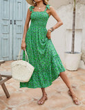Long Bohemian Print Strap Loose Casual