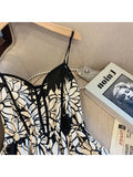 Women Summer Sexy Backless V-Neck Floral Print Suspender Dresses Vestido 2023 Spring French Vintage Party Dresses Female