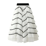 Solid Tulle Layered Maxi Skirt-Outfit