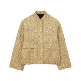 New Women's Pocket Decoration Short Jacket Bead Piece Jacket 7925993-Outfit