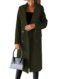 Fongt Women's Spring 2025 New Coat With Hair, Coat Solid Long-Sleeved Double-Buttoned