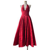 Fongt Temperament Dress Woman 2025 Summer New Sexy Style Dark Pattern High-Sensing Collar Wearing Long