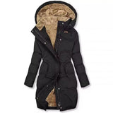 Fongt Warm Wool Collar Cotton Clothes Women Zipper Long Sleeves To Cotton Coat Hooded Coat