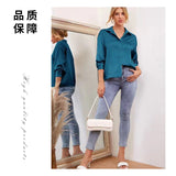 Women's Wear 2024 Spring And Summer New Satin Comfortable Casual Long-Sleeved Shirt Women's Spot-Outfit