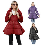 2023 New Style Design Feeling Repair Collar Girl Medium And Long Style Thickened Waist Cotton Coat-Outfit