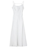 Hollow Out Satin Midi