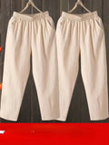 Fashion Woman Pants Casual Cotton Linen Harem Pants LOOSE Solid Ankle-Length Pants Elastic Waist Women's Summer