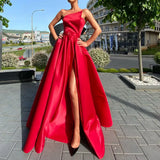 Fongt Summer New Women's Single Shoulder Bra Dress Dress Sexy Open Fork Big Swing