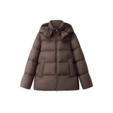 2024 Autumn And Winter New Jiangnan Female Simple Loose Hooded Down Jacket 90 White Duck Down Warm Bread Clothing Coat Tide-Outfit