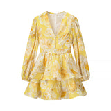 Fongt Women's Clothing 2025 Summer New Hanging Neck With Flower Dress