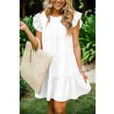 Fongt Wishebay Summer New Hot Selling Lotus Leaf Sleeves Folded Dress Women's Clothing